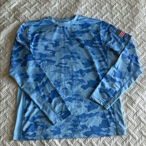 Vineyard Vines Blue Camouflage Long Sleeve Shirt Rashguards